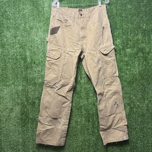 Wrangler Distressed Tan Khaki Cargo Pants Casual/Workwear Men’s Size 32x29